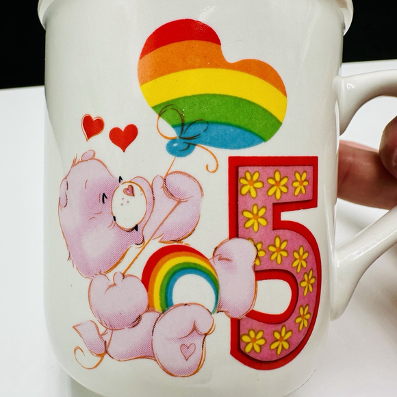 1985 Care Bears Stoneware Birthday Coffee Mug Number 5 American Greetings 53267 - Picture 5 of 8